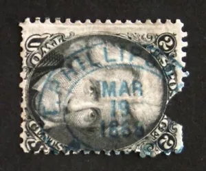 73 (Black Jack) - 1868 BLAU ovaler AUSGEFALLENER STEMPEL der FIRMA ? - SELTEN so!! - Bild 1 von 1