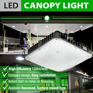 70W Led Canopy Ceiling Light Gas Station High Bay Carport or Parking Garage Lamp - Picture 1 of 24