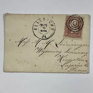 1865 Civil War Era Wyoming Seminary Kingston, PA Envelope Bullseye Cancel RARE - Picture 1 of 10