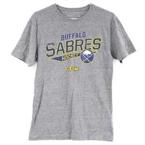 CCM Buffalo Sabres Hockey NHL Men's Short Sleeve T-Shirt, Medium, Dark HTR Grey - Picture 1 of 3