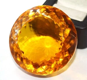 Certified Yellow Huge Citrine Natural Brazilian 1000 Ct Round Cut Loose Gemstone - Picture 1 of 5