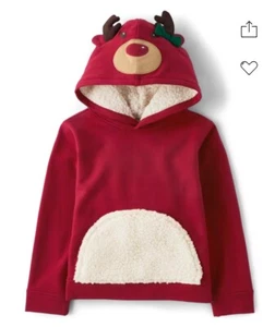 Gymboree Holiday Christmas Boy or Girl Red  Reindeer Hoodie Sweatshirt, Size 10 - Picture 1 of 9