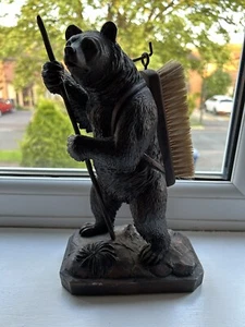 Vintage Schwerharz Ablage Braunbär Kleidung Bürstenhalter - Bild 1 von 11
