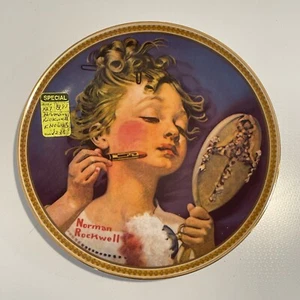 Norman Rockwell "Making Believe At The Mirror" Vintage Sammelteller - Bild 1 von 3