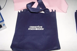 Creative Memories Reusable Cloth Tote Bag 13" x 13" x 9" Blue Tote Bag w/ Handle - Picture 1 of 3