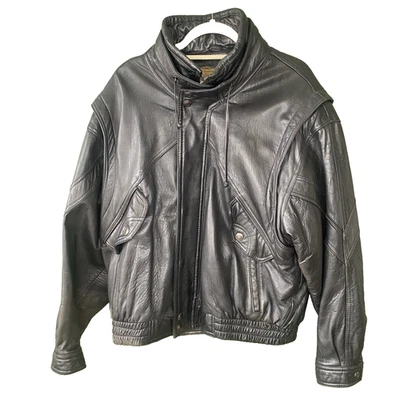 Pelle Studios мужской кожаная куртка размер XL винтажный панк рокер Moto 80-х пальто - Изображение 1 из 4