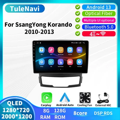 For SsangYong Korando 3 Actyon 2 Android CarPlay Car Radio Multimedia Player GPS - Image 1 of 4