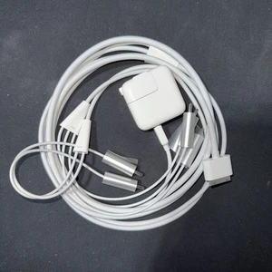 Apple Composite AV Cable Set OEM RCA USB Audio Video Cords w/charging block - Picture 1 of 1