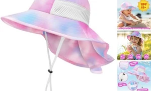 Toddler Baby Sun Hat Kids Summer UPF 50+ for Boys Girls Adjustable Beach Hats - Picture 1 of 7