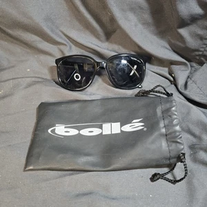 Gafas de sol Bolle 396H negras redondas cuadradas marcos Francia diseñador deportes hombres mujeres - Imagen 1 de 7