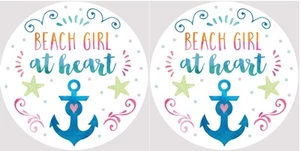 Juego de 2 posavasos para coche Beach Girl At Heart - Imagen 1 de 1