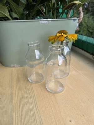 3er Set Mini Blumenvasen Glasflaschen Offen Vase Deko - Bild 1 von 4