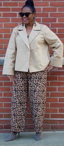 J.Crew Wide-Leg Leopard Pullover Strick Hose Damen M Pull-On 100% Wolle - Bild 1 von 17