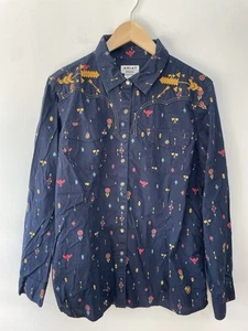 Ariat Real Dakota Shirt blau Print bestickt Western Baumwolle Druckknopf Damen XL - Bild 1 von 10