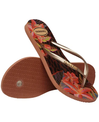 Sandalias Havaianas Slim Chanclas Para Mujer EE. UU. 10 Óxido Floral Fusión Sin Cordones TLW234 Foto 1 de 4