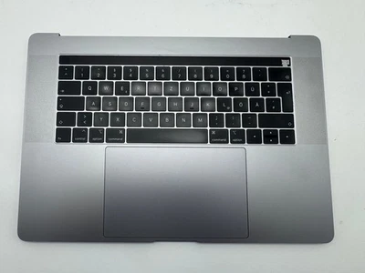 Macbook Pro 15" 2018 2019 A1990 QWERTZ Topcase Trackpad Tastatur Grau #T983 - Bild 1 von 4