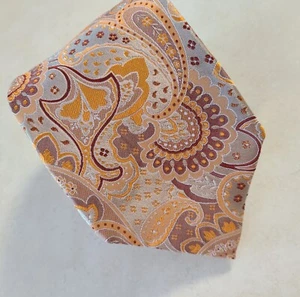 Corbata Geoffrey Beene 3,5 pulgadas naranja cachemira seda clásica para hombre - Imagen 1 de 7