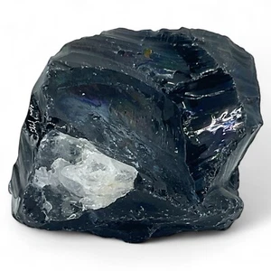 Blue Vaseline Infused Art Glass Cullet Glowing Manganese Slag Glass #4GX185 - Foto 1 di 7