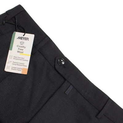 Meyer 全新带标签 Chinos / 休闲裤 50 码 34 美国波恩蓝色涤纶混纺 — 第 1/4 张图片