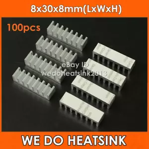 100pcs 8x30x8mm DIY Extruded Heat Sink With Adhesive Heat Transfer Thermal Tape - Picture 1 of 5