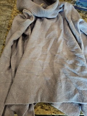 Novo com etiquetas, Style & Co., Feminino, Suéter Pulôver Lilás Prata Pastel Decote Capuz, Grande - Imagem 1 de 4