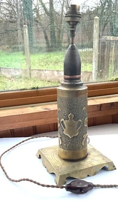 OBJET DE POILU LAMPE OBUS 1914-1918 TRAVAIL DE TRANCHÉE TRENCH ART WW1 LAMP - Photo 1/4