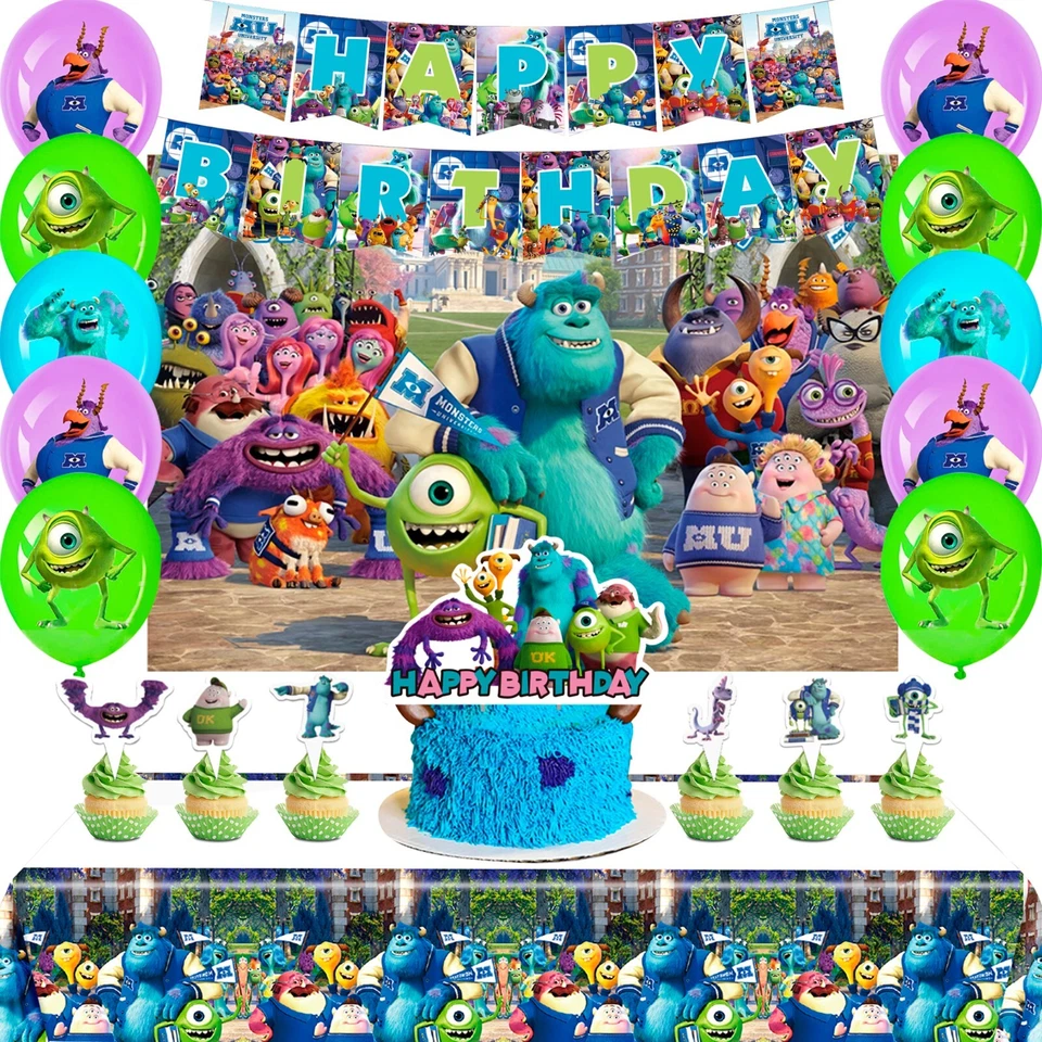 Monsters Inc University Birthday Party Supplies Tableware Decorations balloons