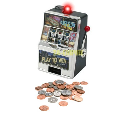 7.5" Mini Slot Machine Las Vegas Style Casino Coin Bank With Winning Light - Image 1 of 3