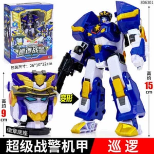 MiniForce Super Cops 9-Type Transforming Robot Head Badge Battle Dash Marine Jet - Picture 1 of 23