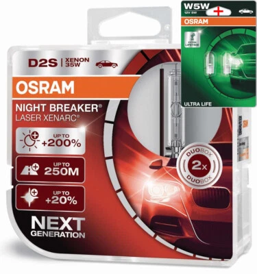 Osram D2S 12/24V 35W XENARC NIGHT BREAKER LASER +200% 2Stk.+W5W LL - Bild 1 von 4