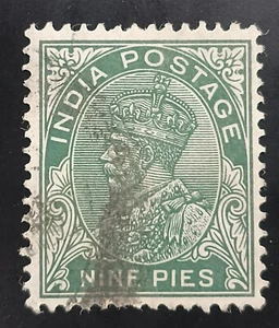 British Crown INDIA 1932 King George V with Indian Emperor Crown Used-LH Lot 127 - Picture 1 of 2