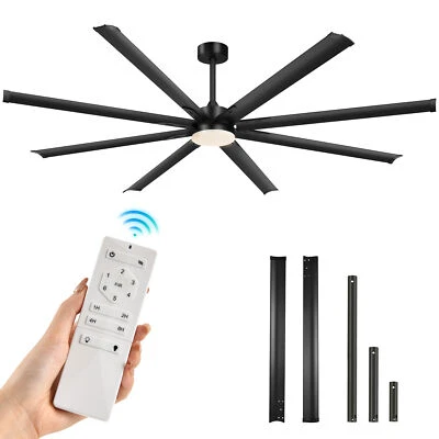 96 Inch Industrial Ceiling Fan with Light&Remote Control Commercial Modern Black - Image 1 of 4