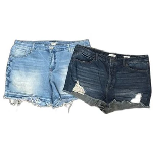 Lote 2 Pares de Pantalones Cortos Vaqueros Denim Terra Sky Sophia Estrellas Envejecidas TALLA GRANDE 18W - Imagen 1 de 13