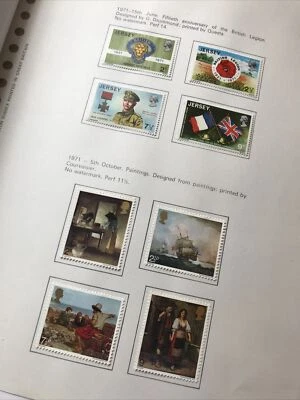JERSEY LIGHTLY HINGED  STAMPS 1971 2 SETS BRITISH LEGION, PAINTINGS - Image 1 of 3