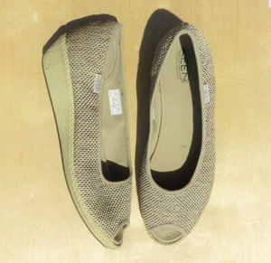 Size 10.5M Keen Cortona Wedge Heel Jute Natural Peep Toe Weave - Picture 1 of 10