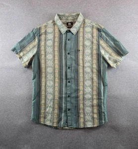 Quicksilver Men Ferne Short Sleeve Shirt Button Down Jacquard AOP Size L - Picture 1 of 10