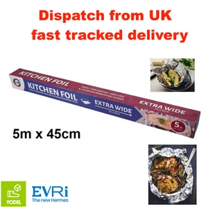 Kitchen Cooking Food Aluminium Tin Foil Roll (45cm x 5m) Quick Dispatch - Picture 1 of 1