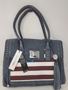 Borsa Aimee Kestenberg Washington in denim scuro e pelle - Collezione Legacy - Foto 1 di 10