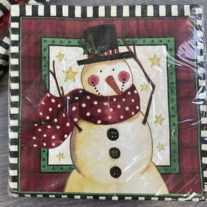 Cozy Snowman Christmas Holiday Party Celebration Dinner Napkins 16ct New - Picture 1 of 3