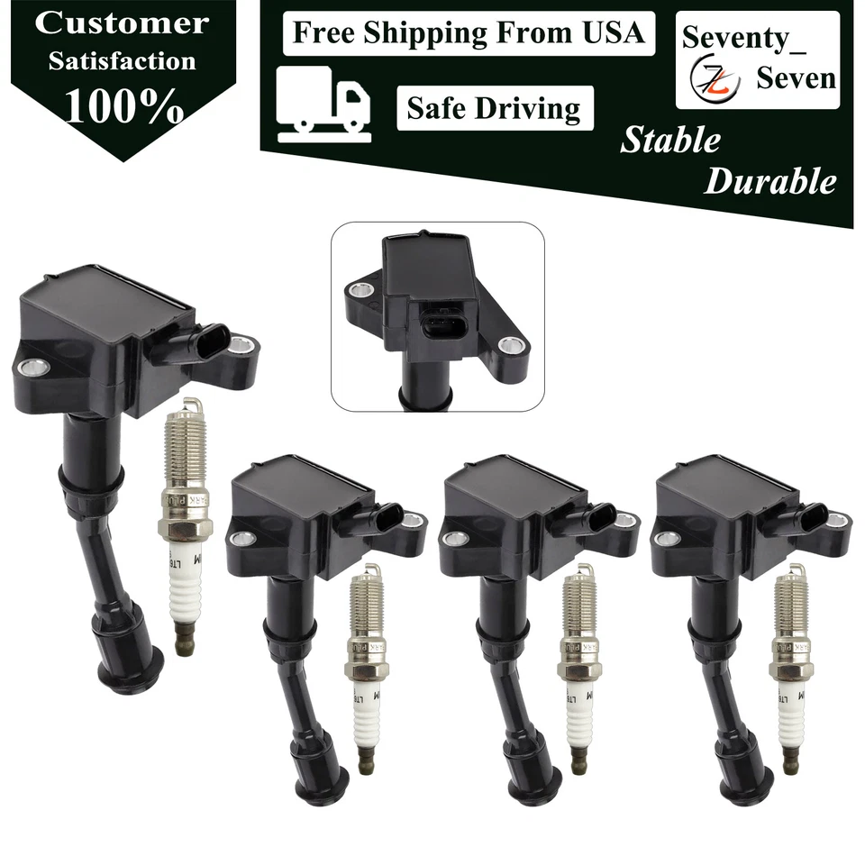 Bobina de encendido y bujía DS7Z-12029-A 4 piezas para Ford Fusion 2014-2020 1,5 L Foto 1 de 4