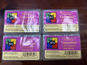 4 bars 365 French Milled Glycerin Soap Unscented whole foods 4 oz - Picture 1 of 1