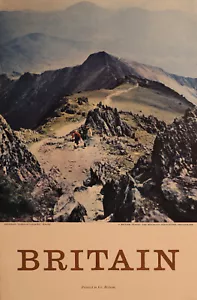 British Travel Poster Vintage 1950's Original Snowdon Caernarvonshire, Wales - Picture 1 of 1