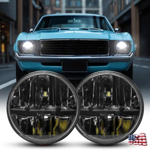 Fit 1967-1981 for Chevrolet Camaro DOT Approved 2PC 7" Round LED Headlight HI/LO - Picture 1 of 12