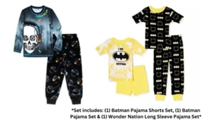DC Batman & Wonder Nation Boys Graphic Assorted Styles Pajama Sets SZ XS (4/5) - Picture 1 of 7