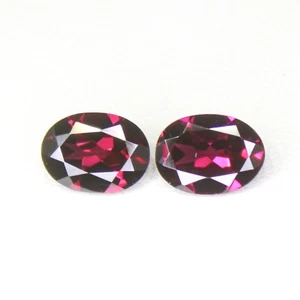 Natural Faceted Pink Garnet Pair In Oval Shape 2.90 Carats 8x6x3 mm Size - Picture 1 of 5