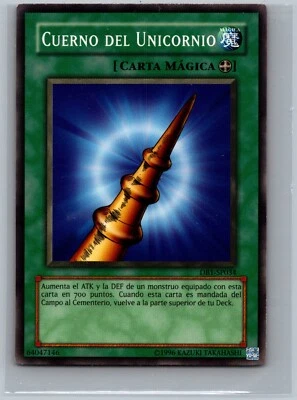 Yu-Gi-Oh! TCG Cuerno Del Unicornio #DB1-SP034 CCG Spanish Horn Of The Unicorn - Image 1 of 2
