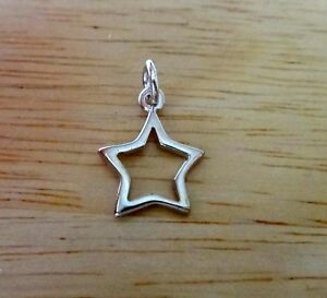 Sterling Silver 15x11mm 5 Point Star Outline Charm