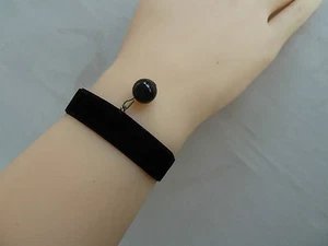 Pulsera/pulsera de gamuza negra. De colección-retro-gótico. Collar/gargantilla de boda B517 - Imagen 1 de 3