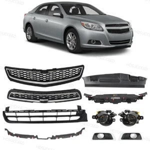 Fits Chevrolet Malibu 2013 Front Upper Lower Grille/Bumper Support/Foglight 10PC - Picture 1 of 9