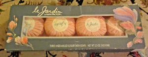 Vintage Le Jardin by Max Factor 4 Hard-Milled Luxury Bath Soap NEW - Picture 1 of 6